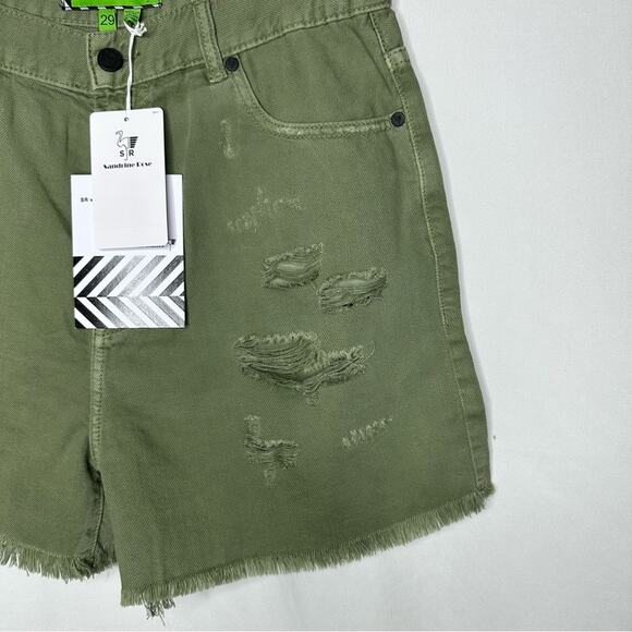 SANDRINE ROSE Army Green Short Shorts NWT in Size 29 - Picture 4 of 7